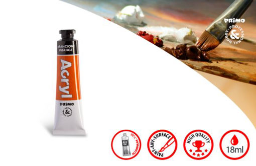 Picture of PRIMO ACRYLIC PAINT TUBE 18ML ORANGE